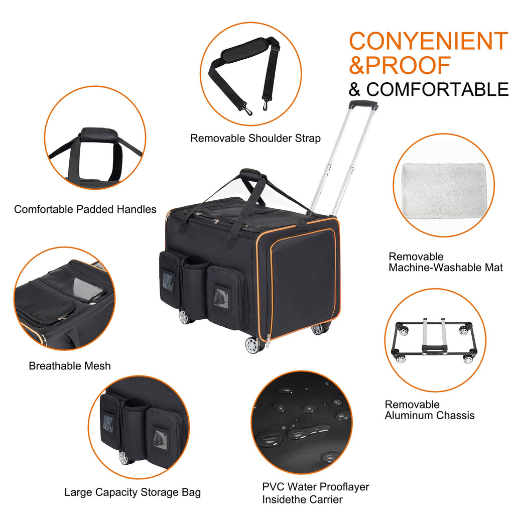 2 In 1 Large Cat Carrier for 2 Cats