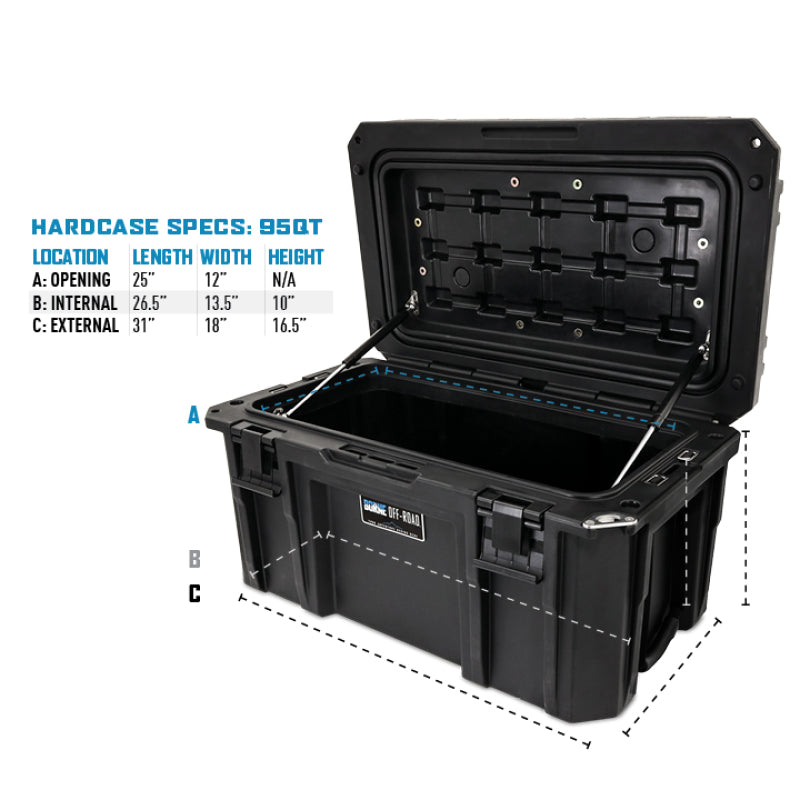 Borne Off-Road Hard Case 95QT Light Grey BNHC-095LG