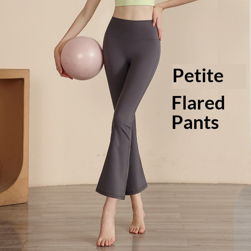 New Wide-Leg Yoga Pants For Women, High-Waisted Stretch Sports Pants For Small People, Yoga Boot-Cut Pants, Fitness Nine-Point Flared Pants