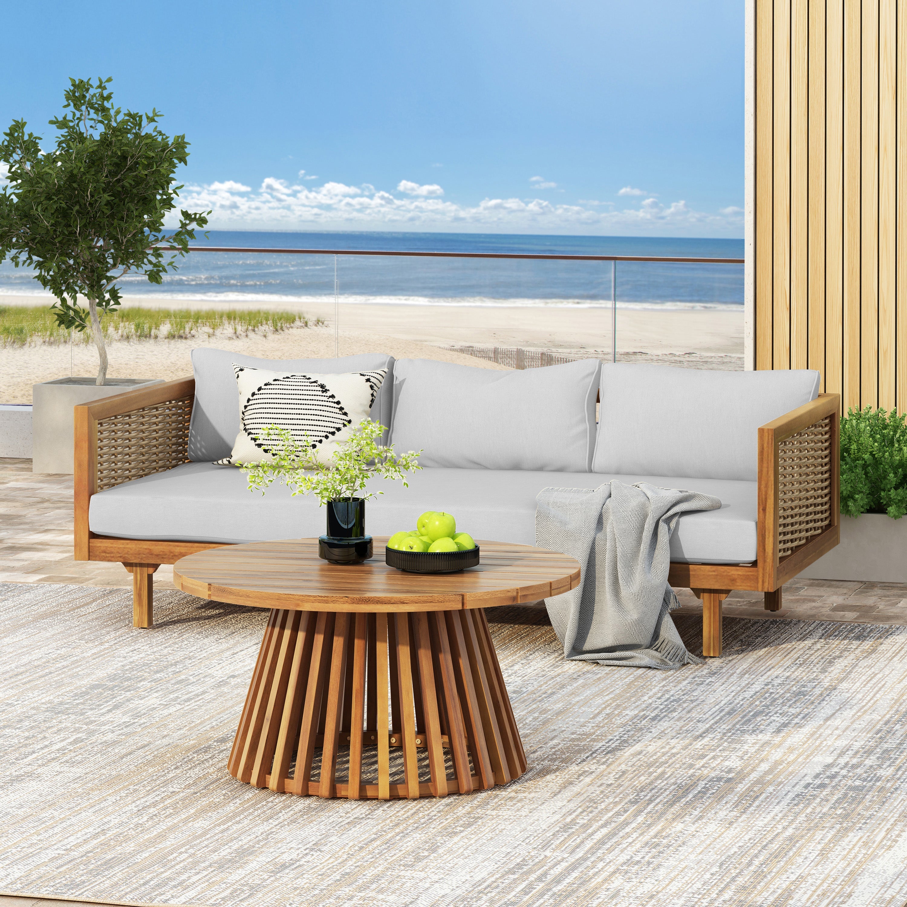 Wicker Patio Furniture Set Outdoor Rattan Sectional
