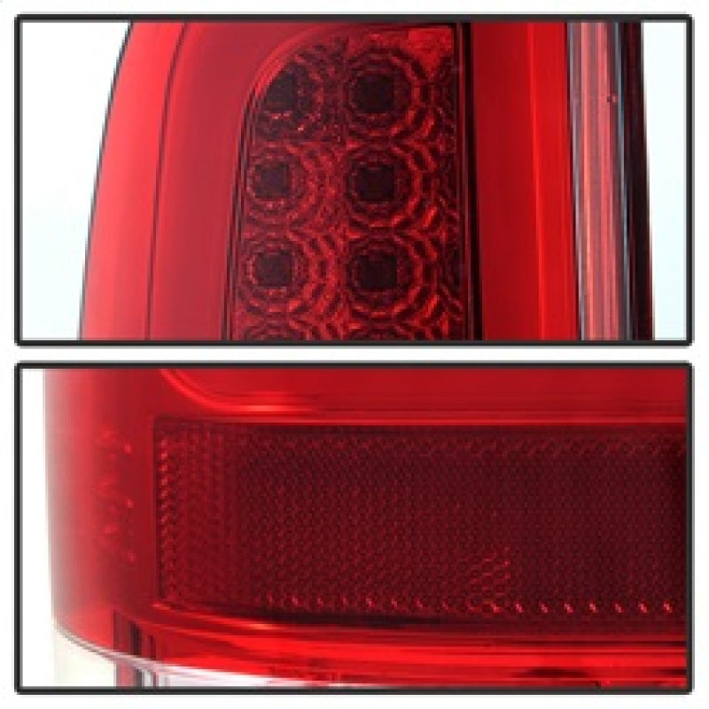 Spyder 08-16 Ford Super Duty F-250 V3 Light Bar LED Tail Lights - Red Clear (ALT-YD-FS07V3-LBLED-RC) 5084736