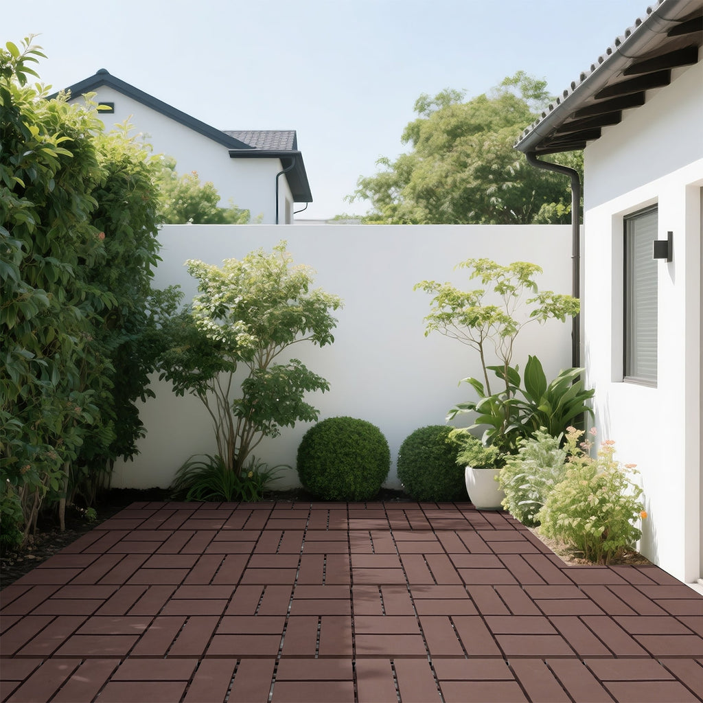 Plastic Interlocking Decking Tiles - 44 Packs