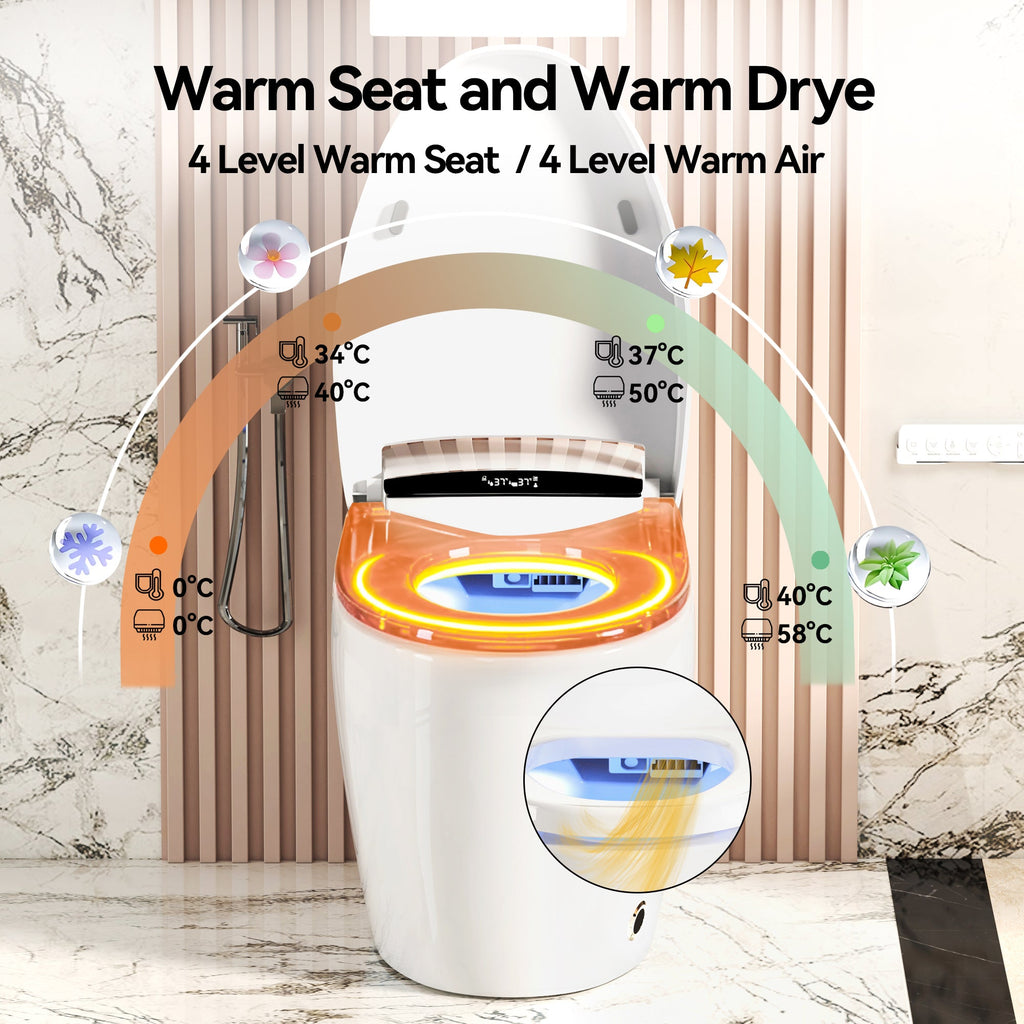 Smart Toilet with Heated Bidet Seat