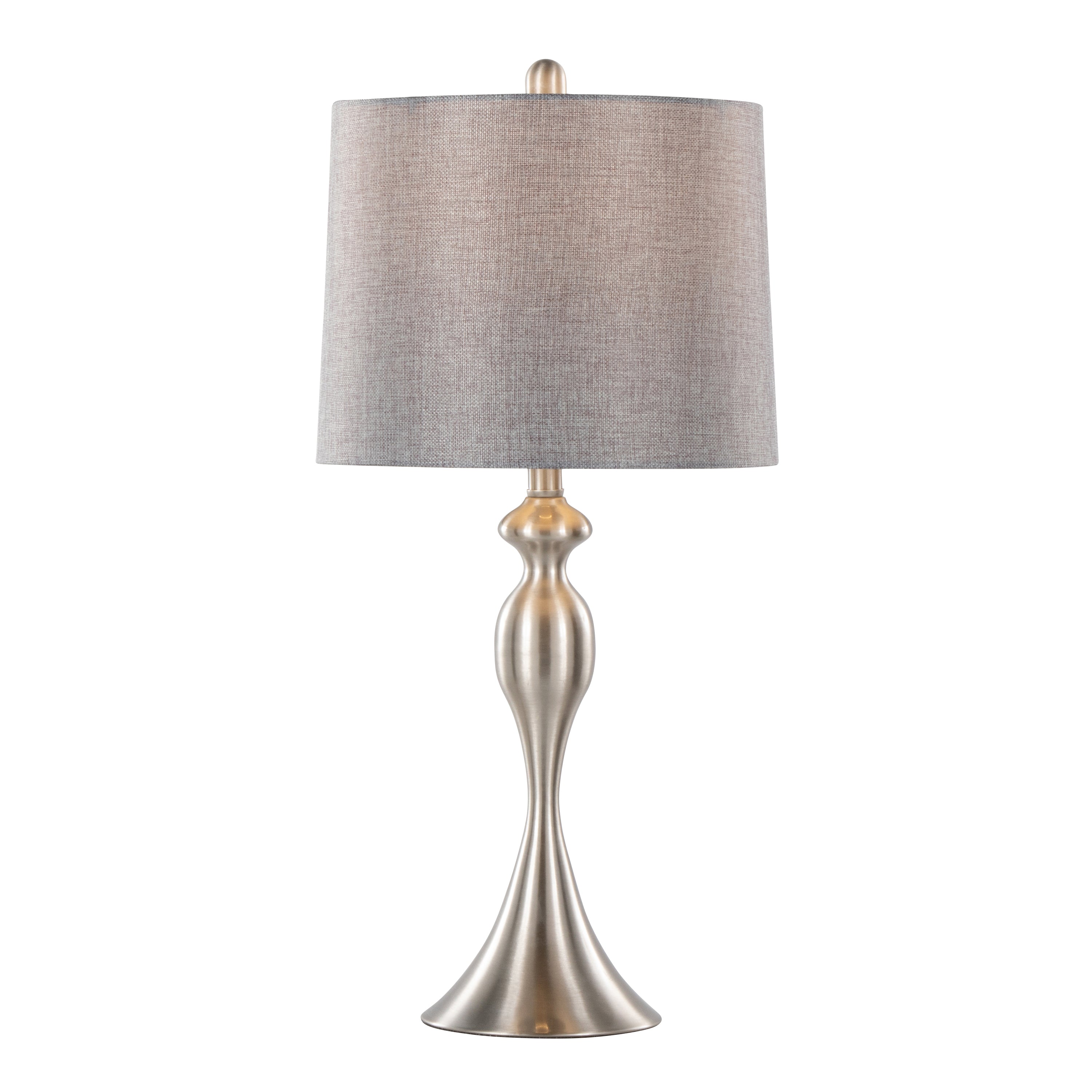 27" Contemporary Metal Table Lamp in Brushed Nickel