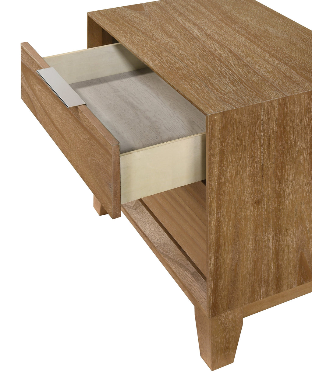 1pc Contemporary 2-Drawer Nightstand