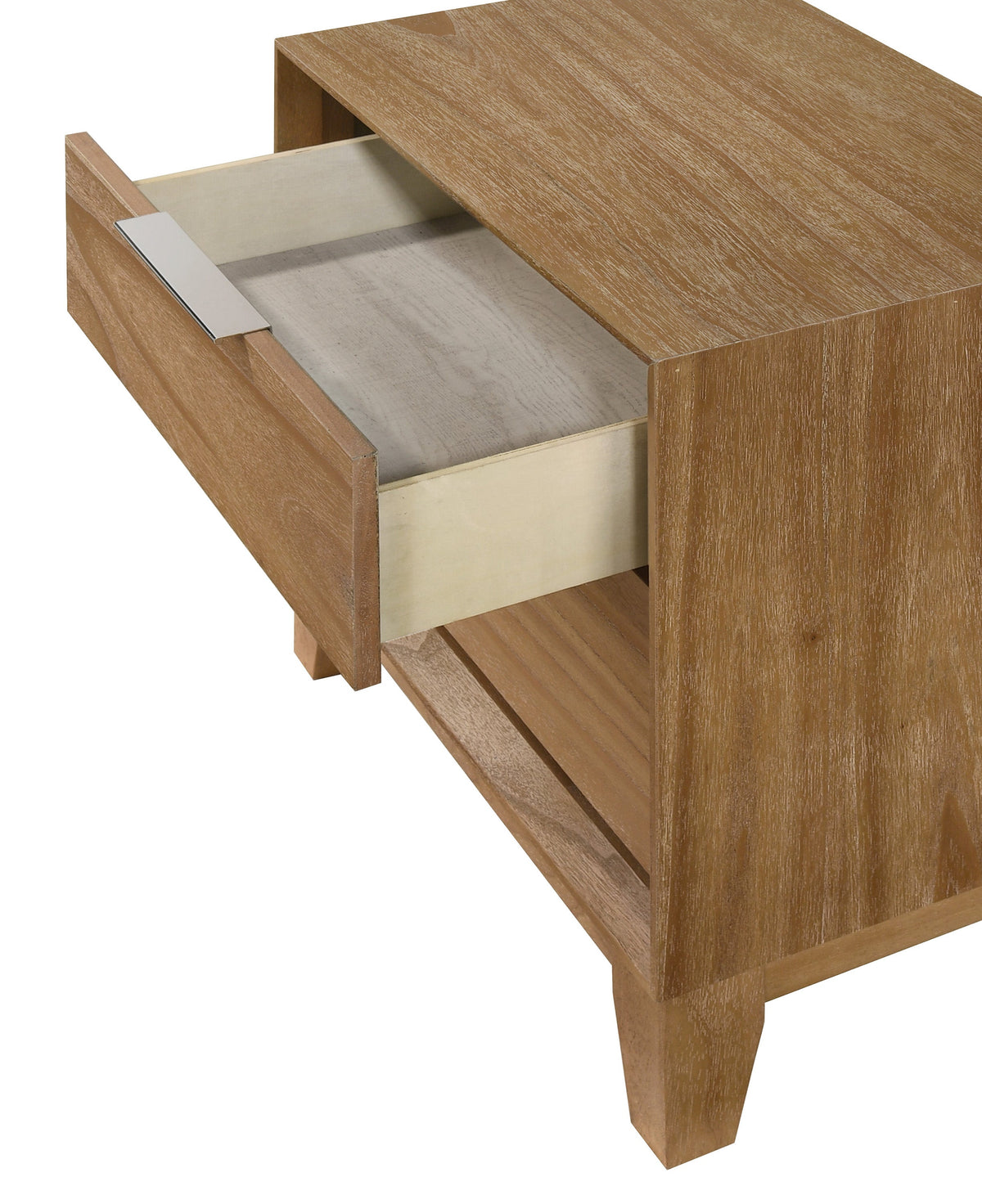 1pc Contemporary 2-Drawer Nightstand