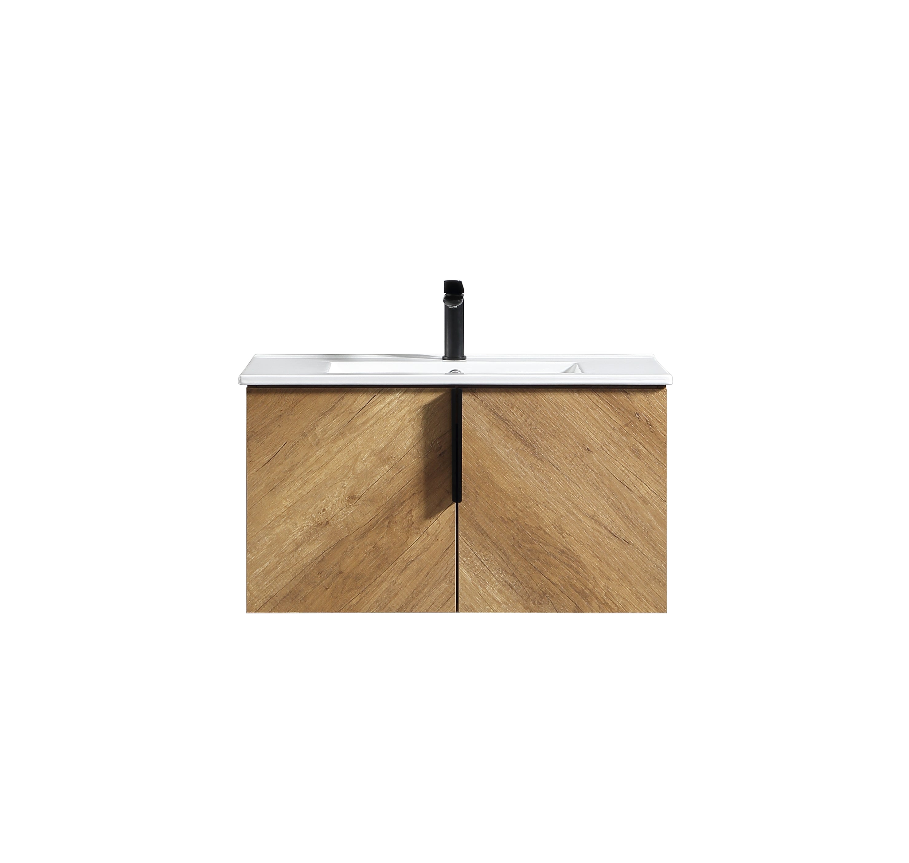 36 Inch Wall-Mounted Bathroom Vanity with 3D Fluted Panel