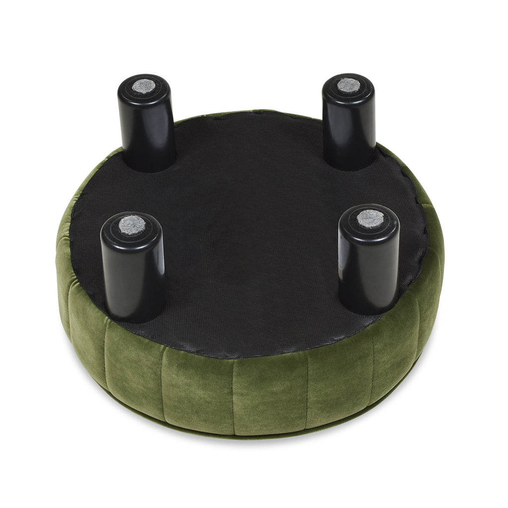 Riley 16" Round Footstool Ottoman, Olive