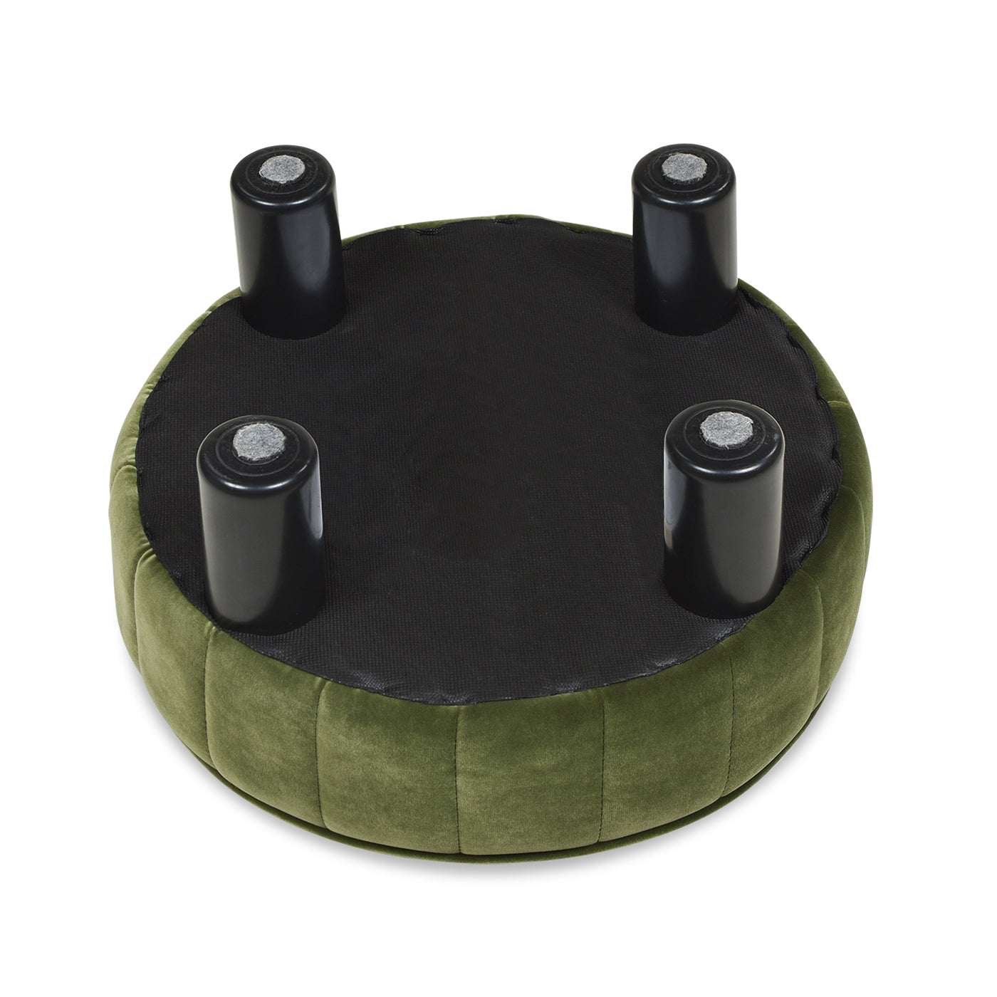 Riley 16" Round Footstool Ottoman, Olive