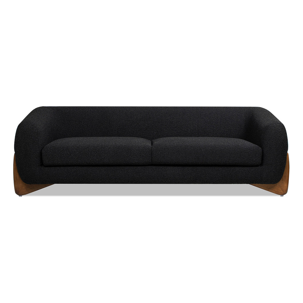 Alpine 90.5" Sherpa Sofa, Ebony