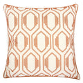 Geometric Embroidered Cotton Throw Pillow