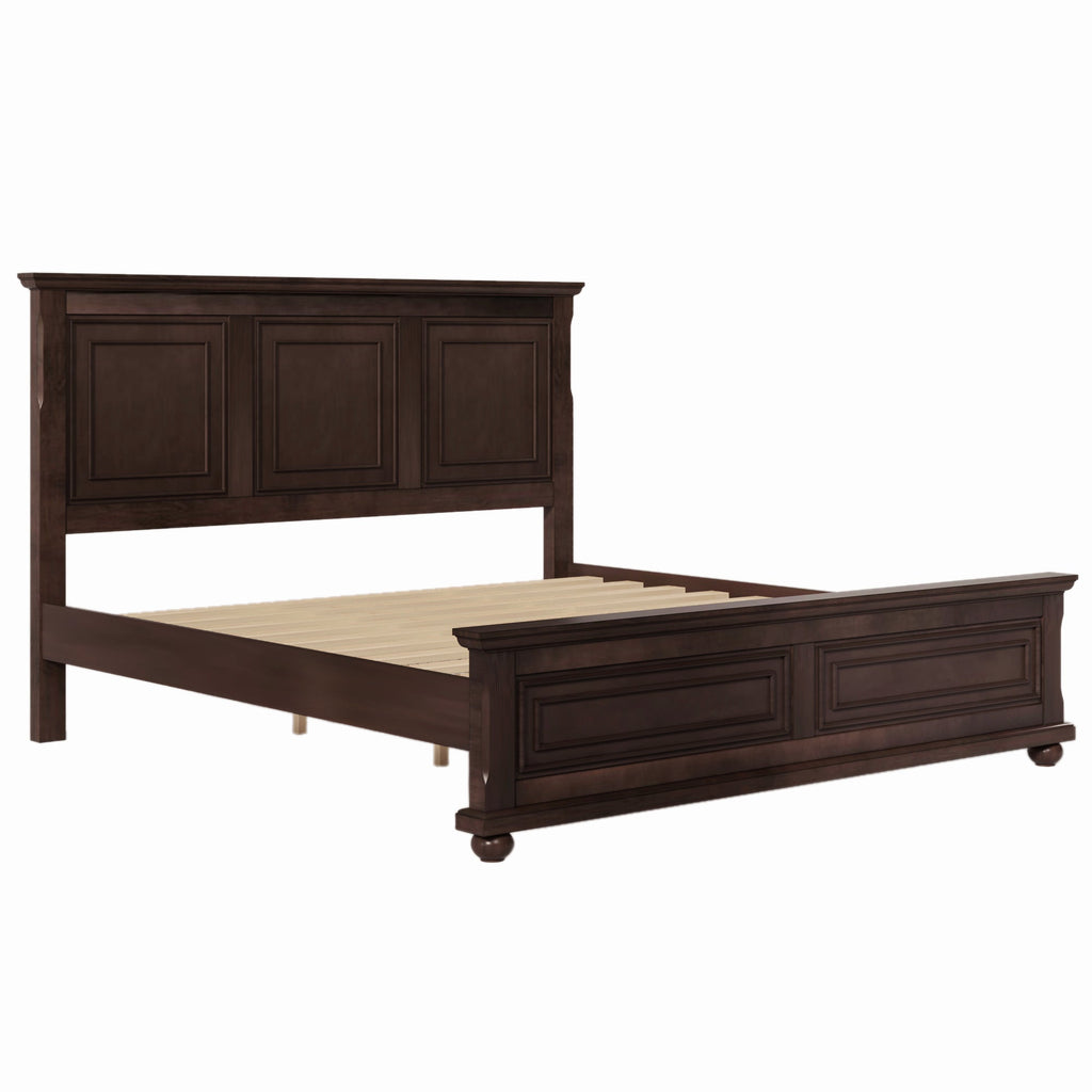 Traditional Town and Country Style Pinewood Vintage Tall Headboard King Bed Frame