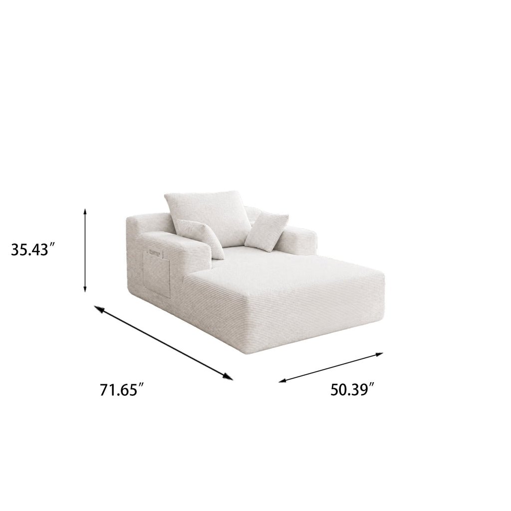 71.65'' Corduroy Chaise Lounge Sofa