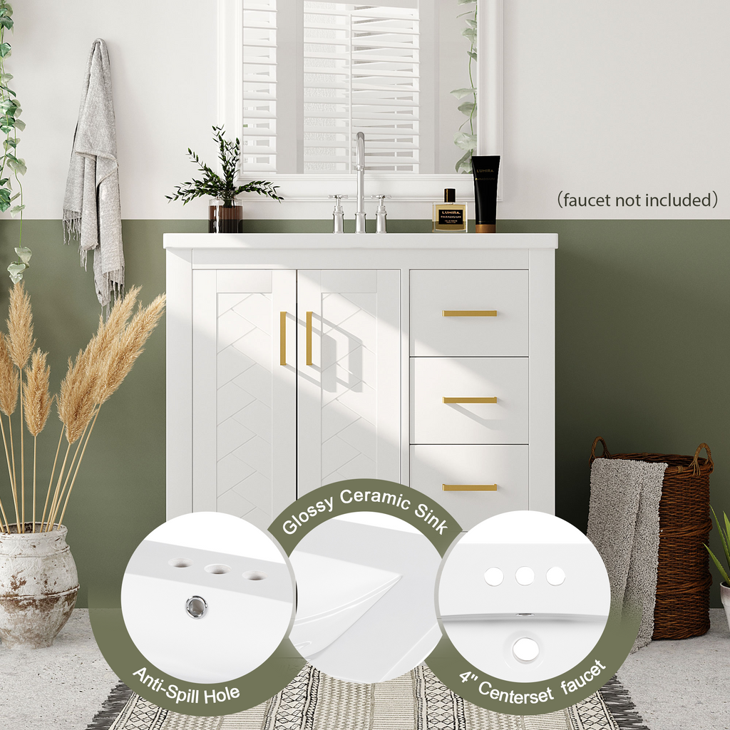 30'' Bathroom Vanity with Ceramic Sink Combo