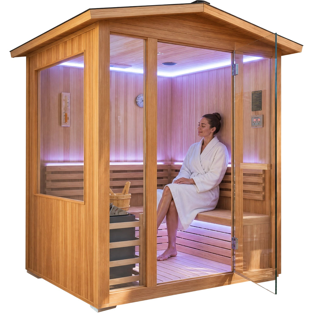 6000W Outdoor Traditional Steam Sauna With Fragrant Cedar Wood