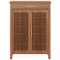 5-Tier Shoe Storage Cabinet with Louvered Doors and Drawer
