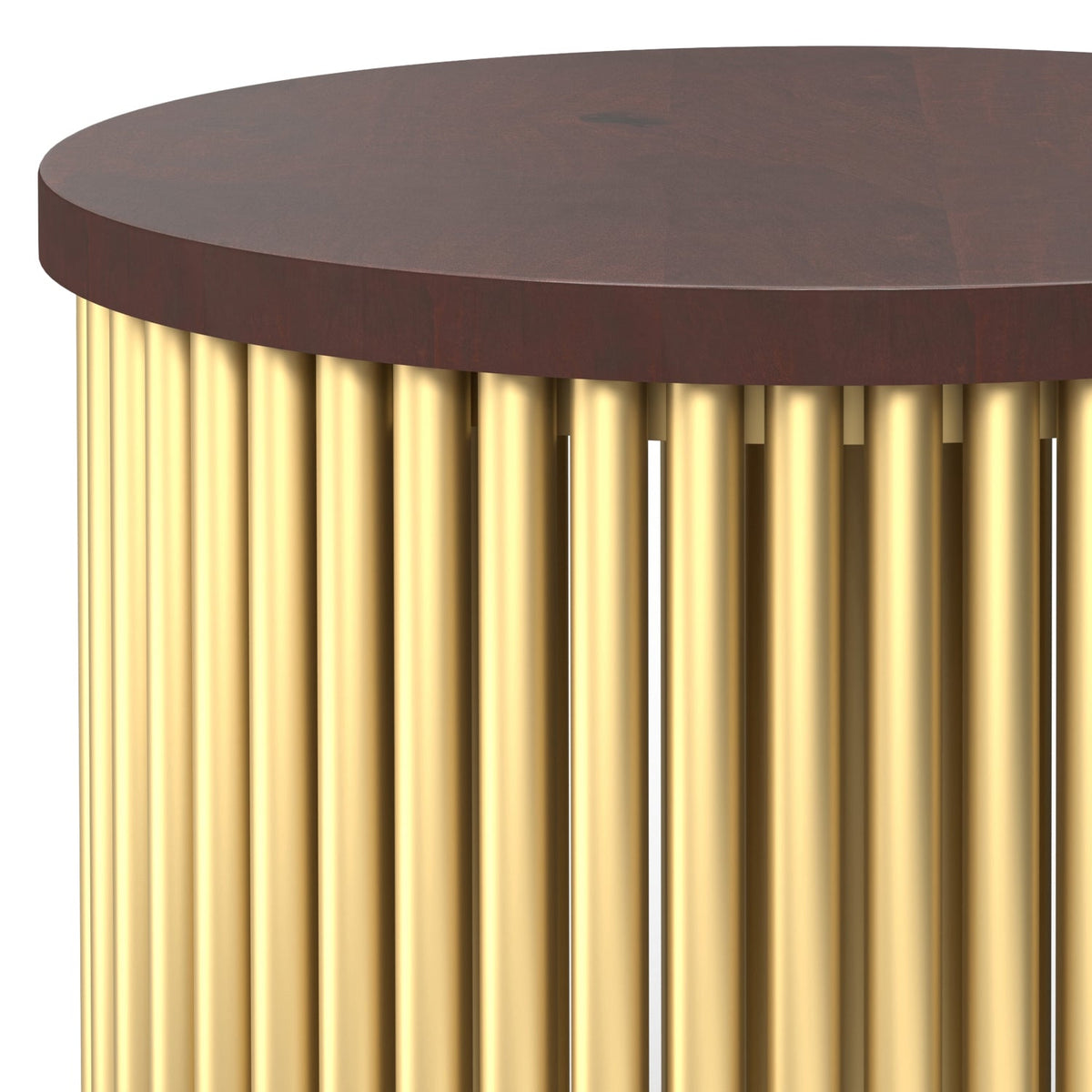 Demy Accent Table in Cognac/Gold