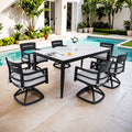 Modern 7PC Outdoor Aluminum Dining Set