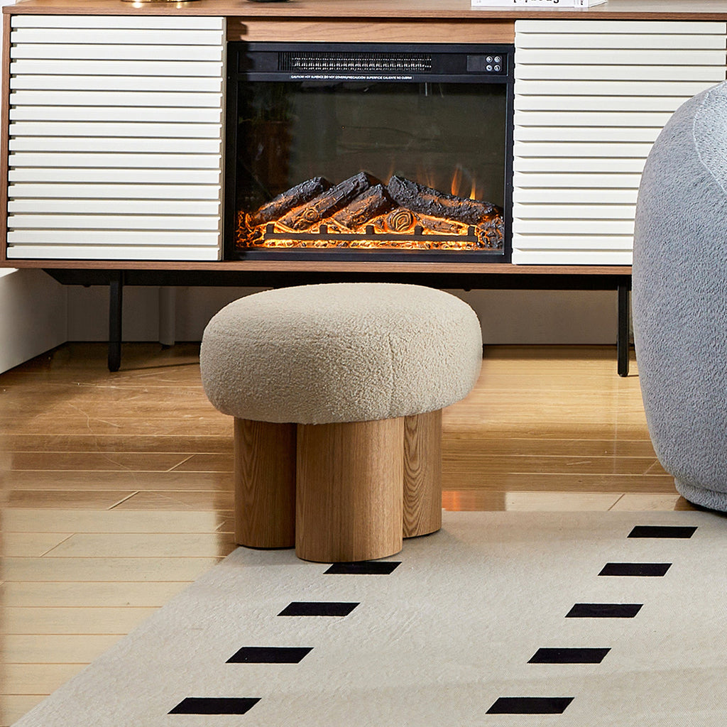 W8017-1 Mushroom Stool with Grieg Plush Cushion