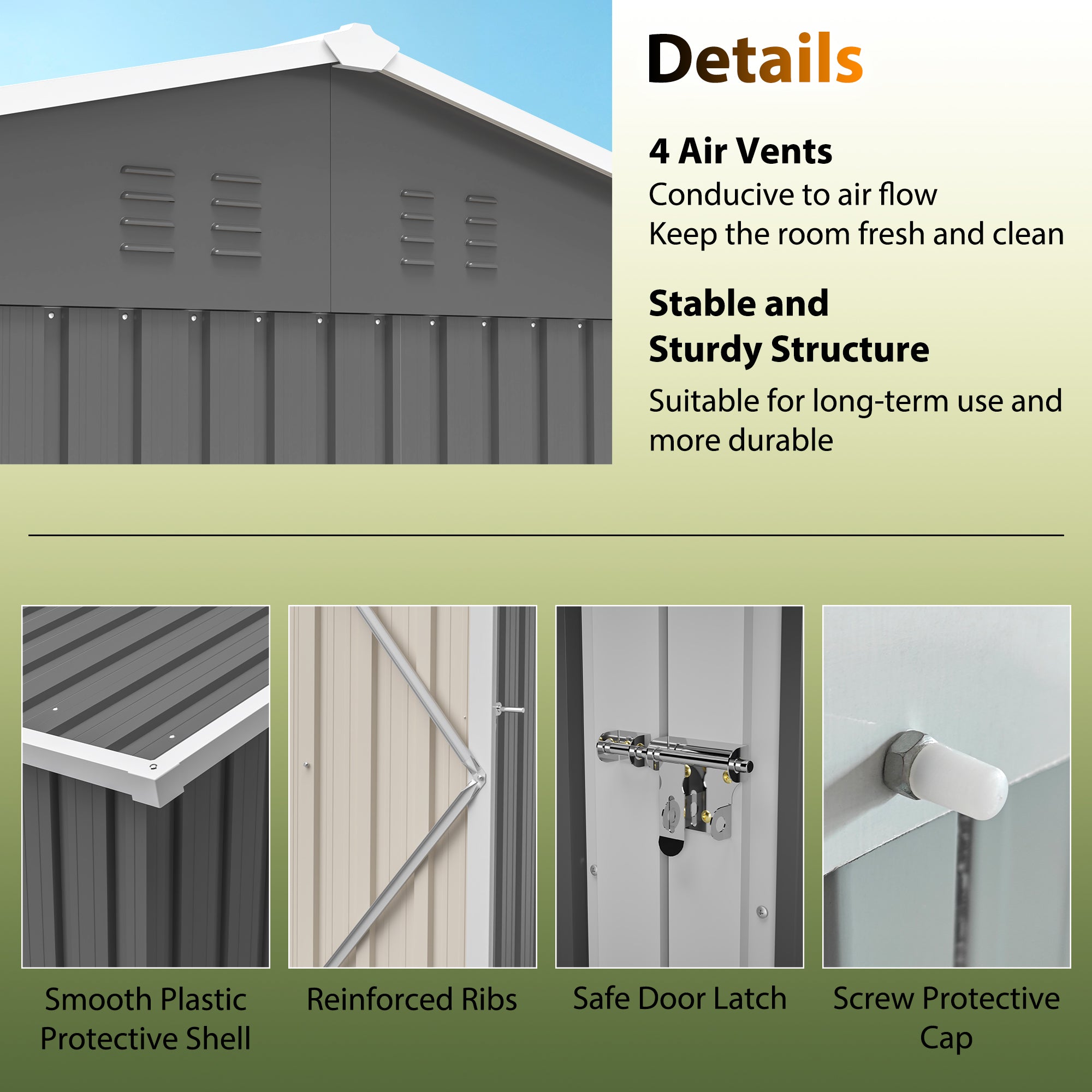 10'x8' Oversized Steel Storage Shed