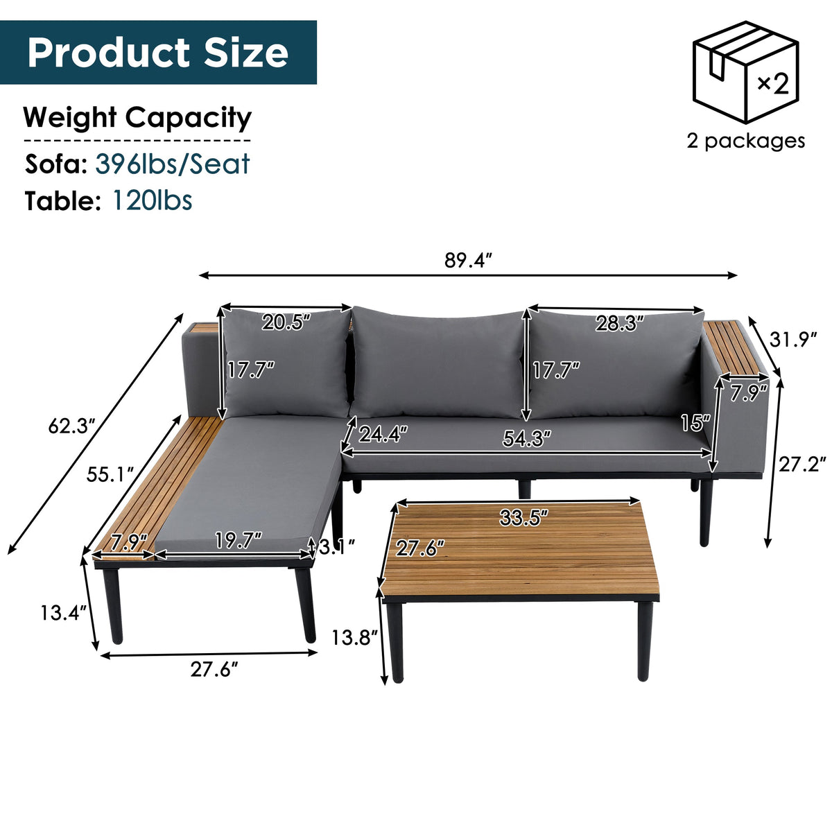 Luxury Patio Furniture Set with Removable Cushions