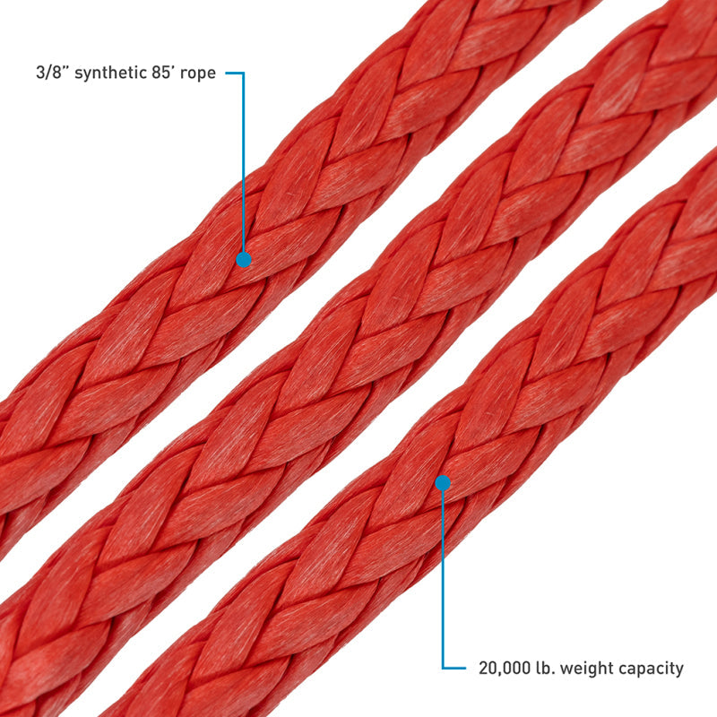 Borne Off-Road 10K Winch - Red Synthetic Rope BNWN-10-SRD
