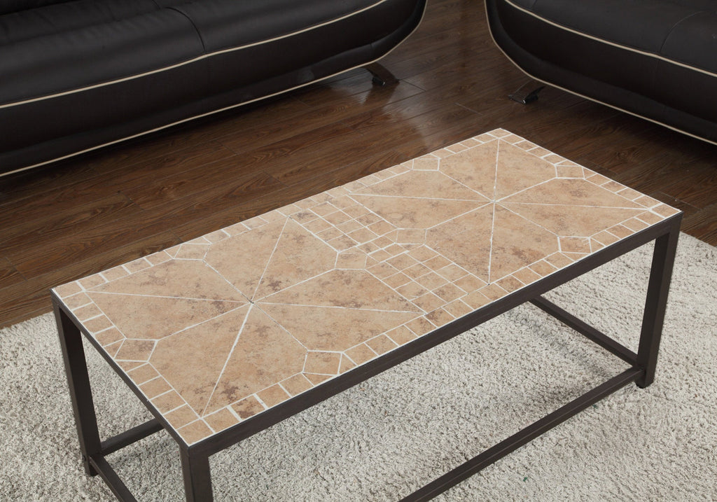 Rectangular Coffee Table with Mosaic Tile Top
