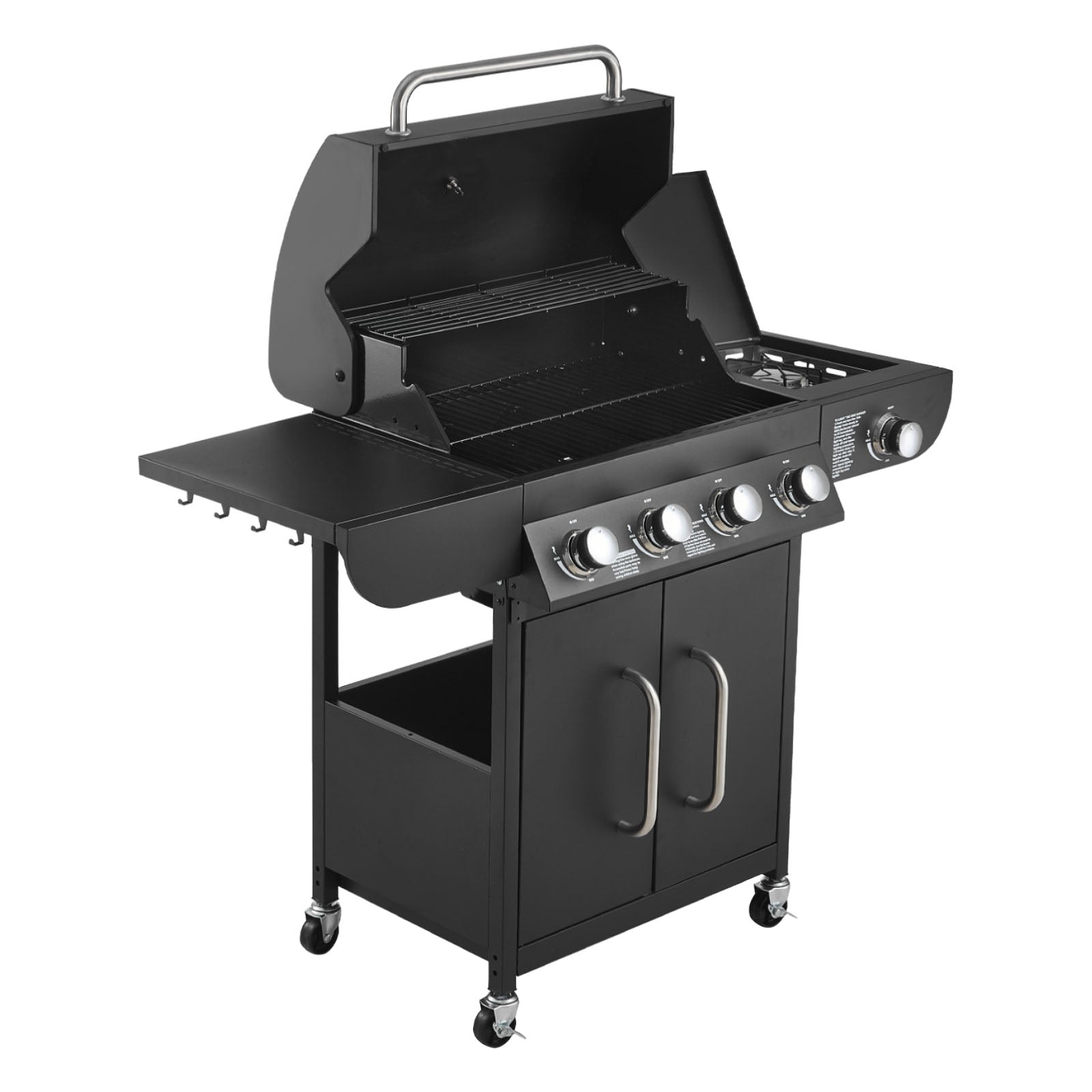 4 Burner Propane Gas Grill with Side Burner