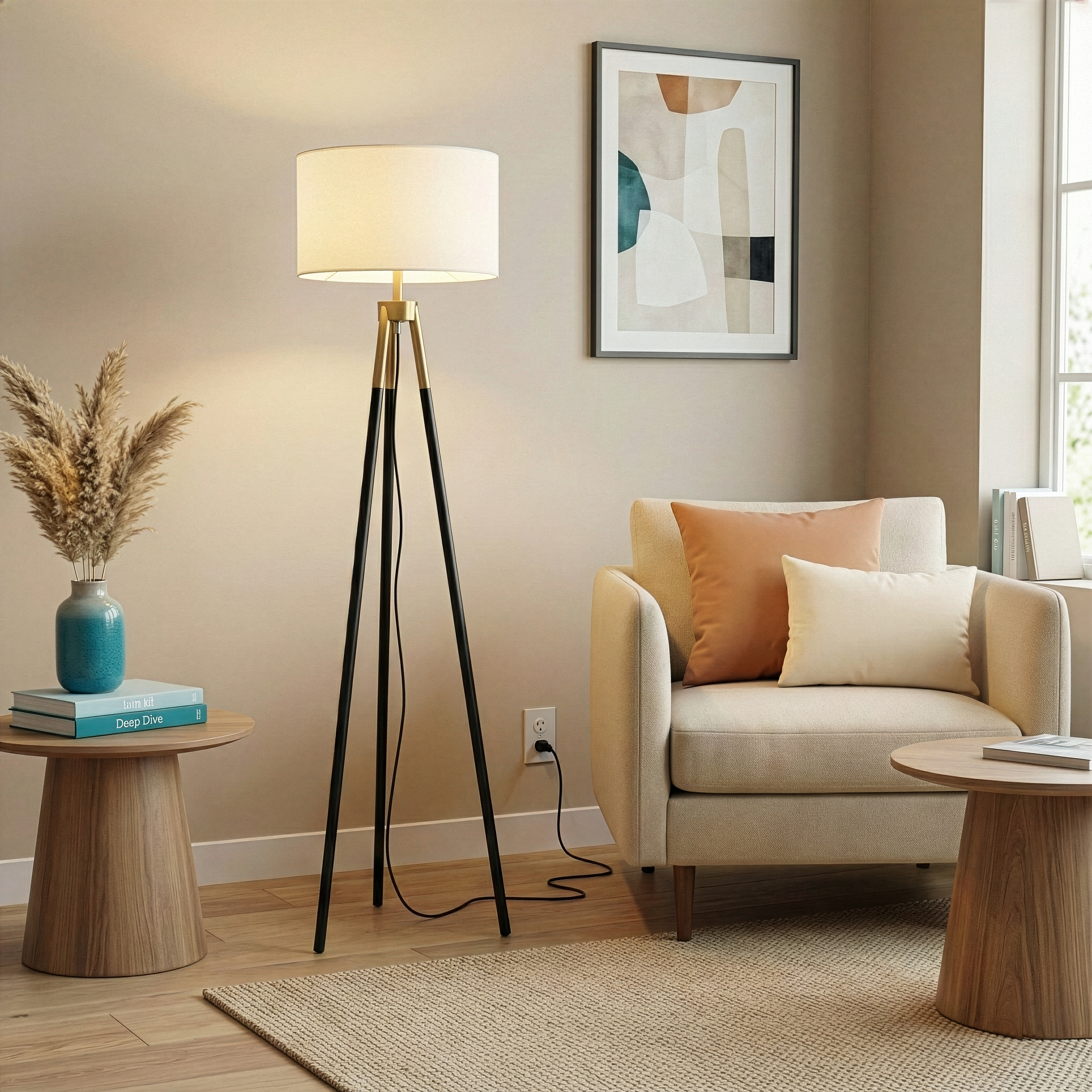 Sway Brassed Gold Floor Lamp