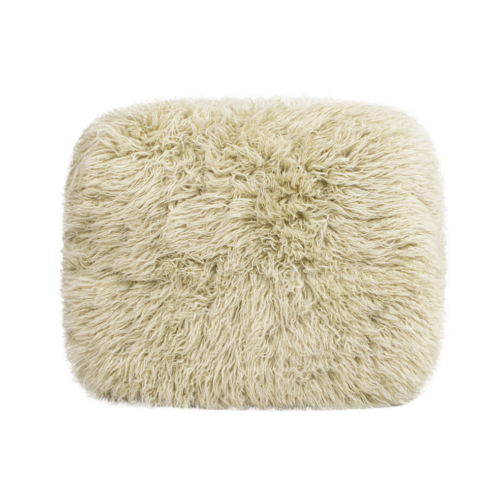 Enchante 24.5" New Zealand Sheepskin Rectangular Accent Ottoman