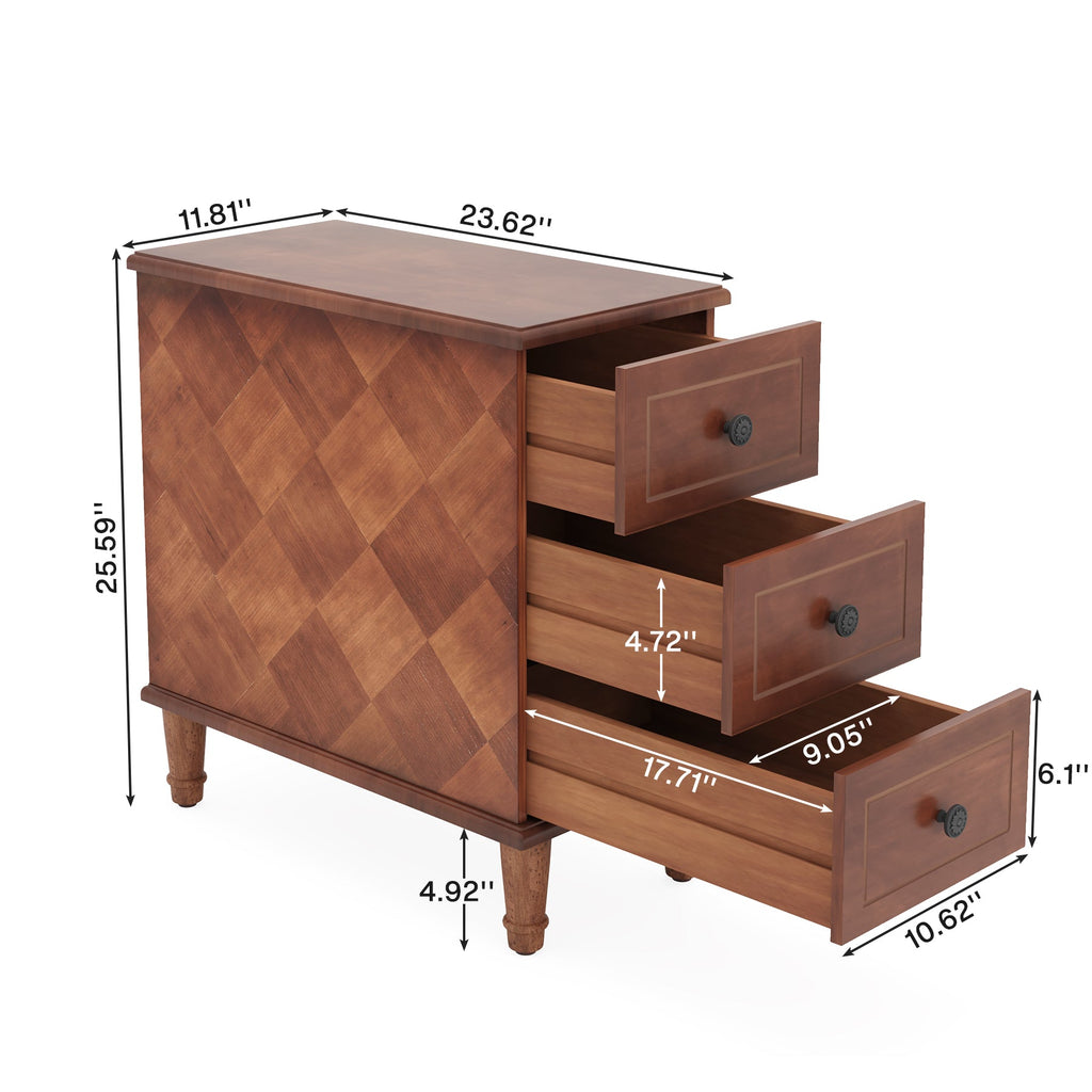11.81" Solid Wood Narrow End Table