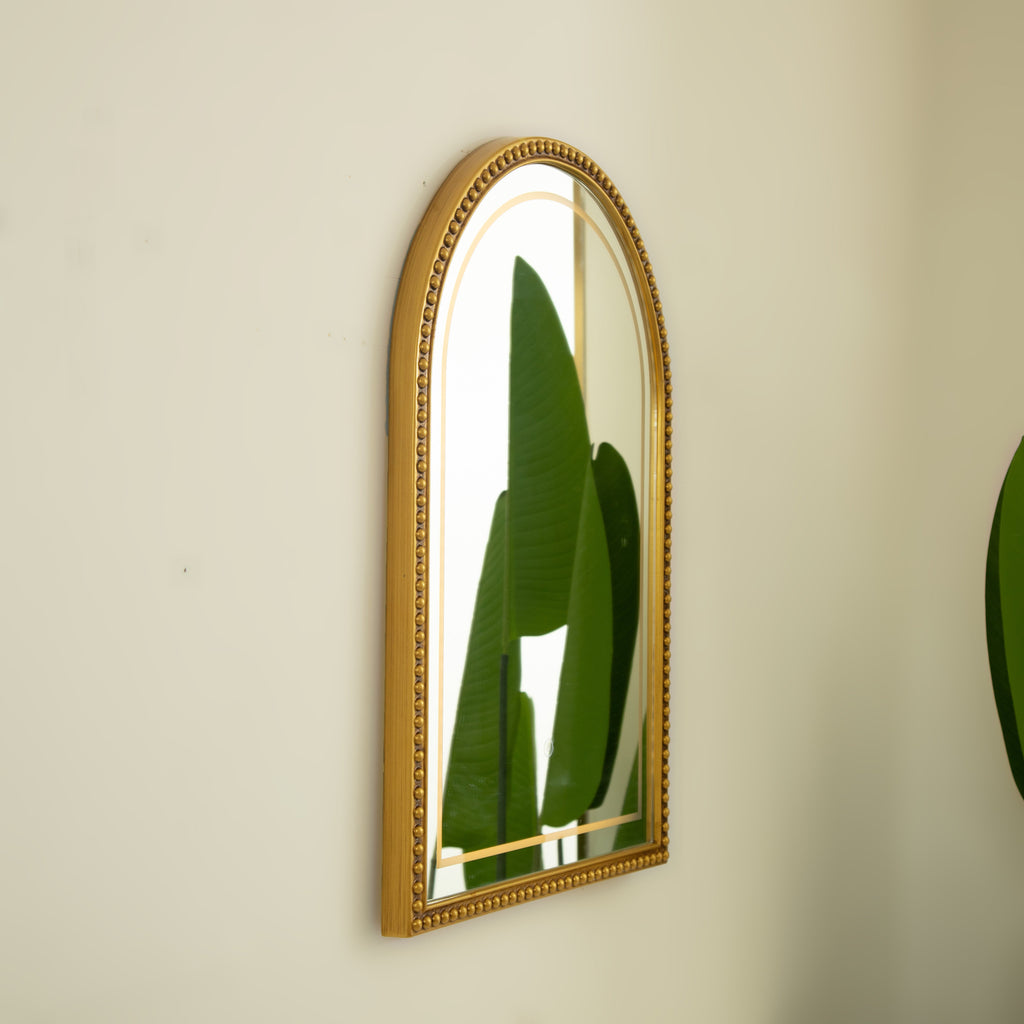 20'' Avri Mirror - Golden Beaded Arch-shaped Decorative Mirror