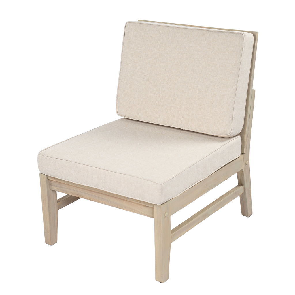 Perla Right Armless Chair - Acacia Wood