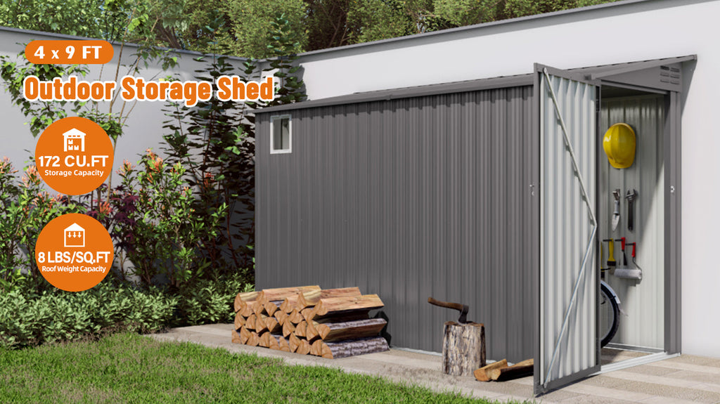 4x9 FT Lean to Shed with Windows