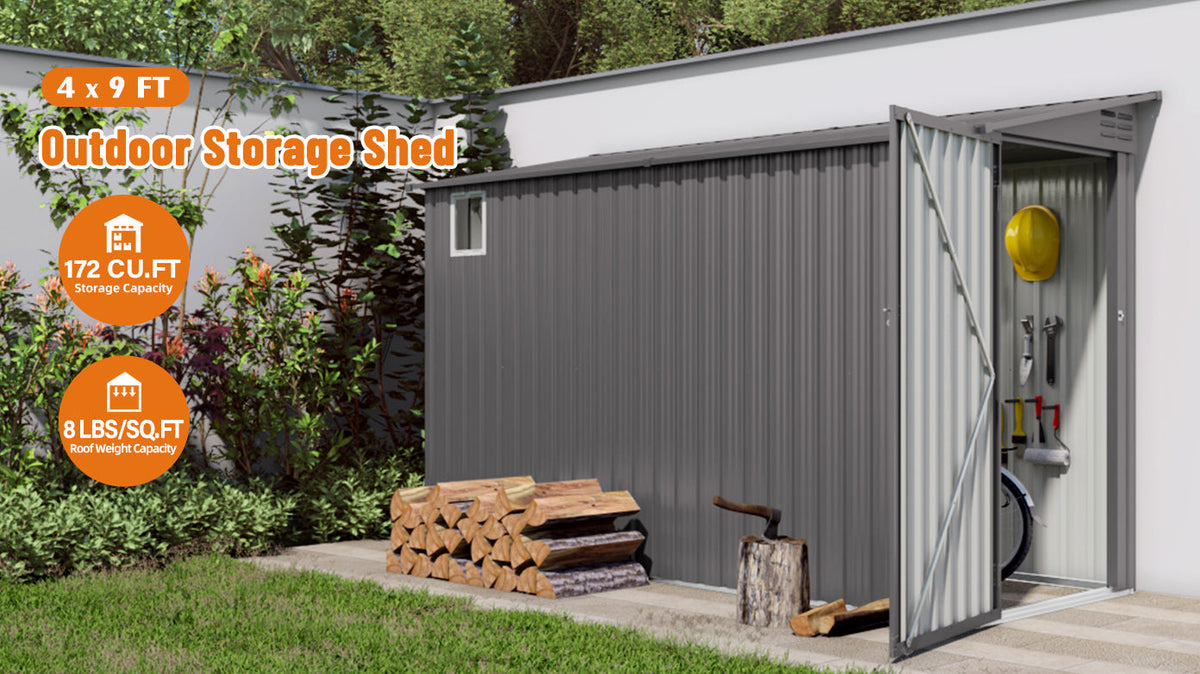 4x9 FT Lean to Shed with Windows