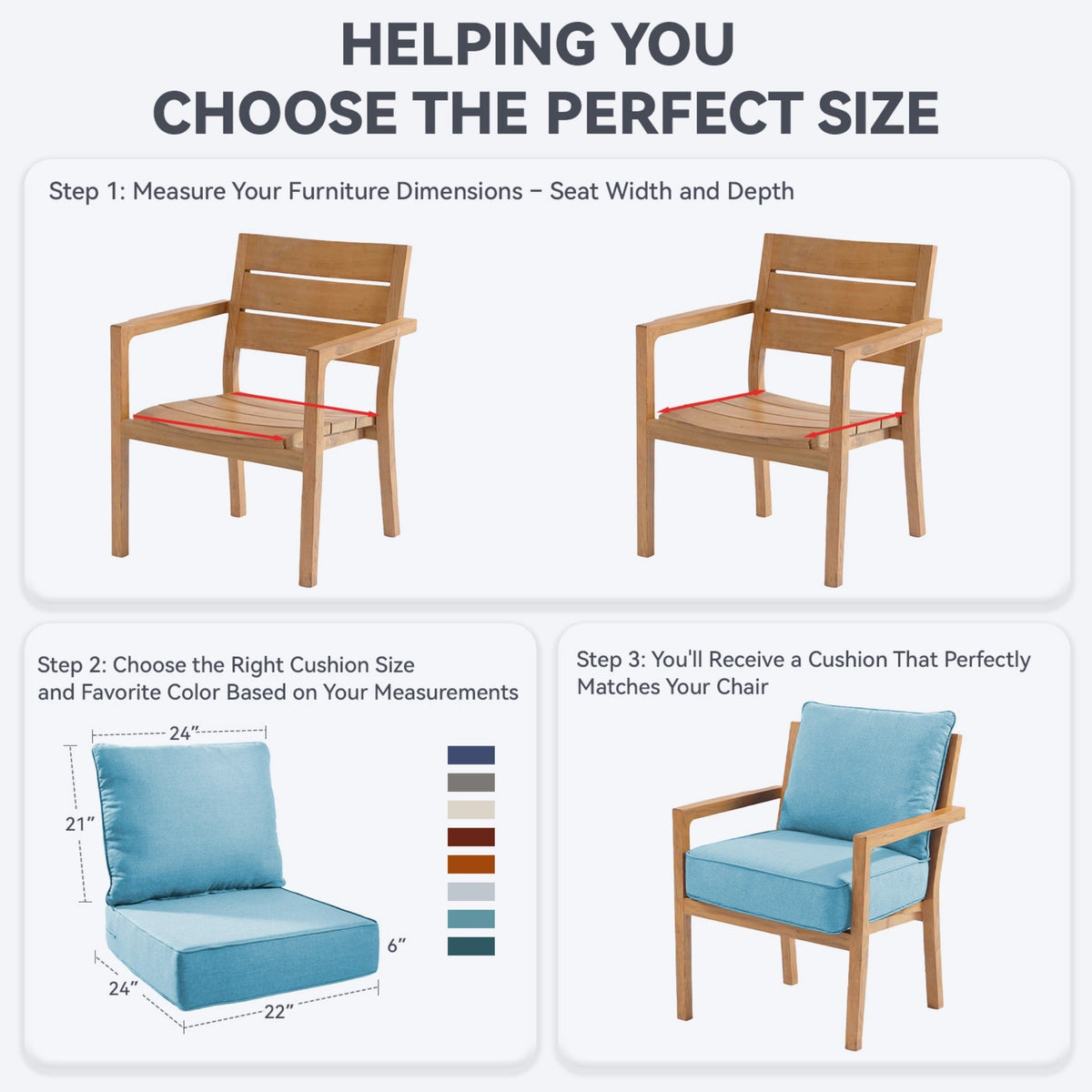 6-Inch Thicker Outdoor Chair Cushion Set