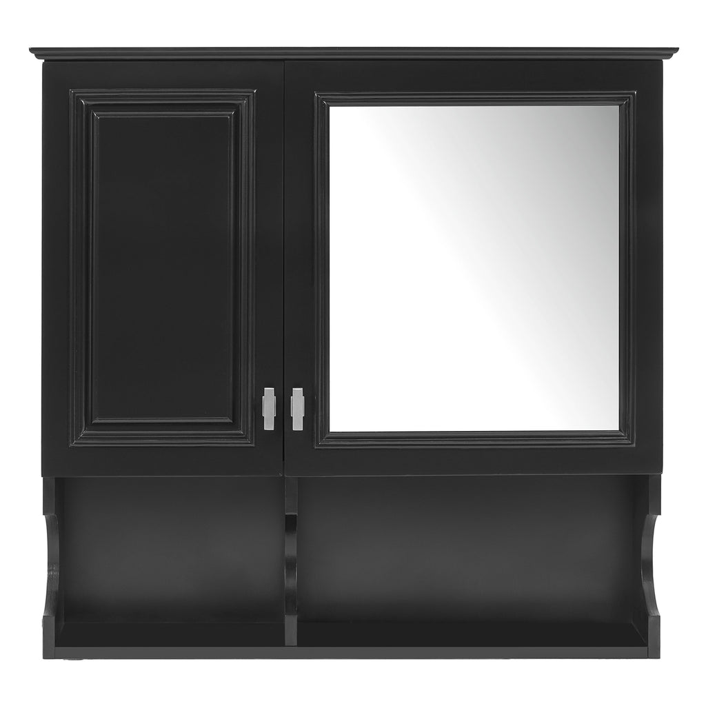 30 Inch Mirror Medicine Cabinet with Open Shelves