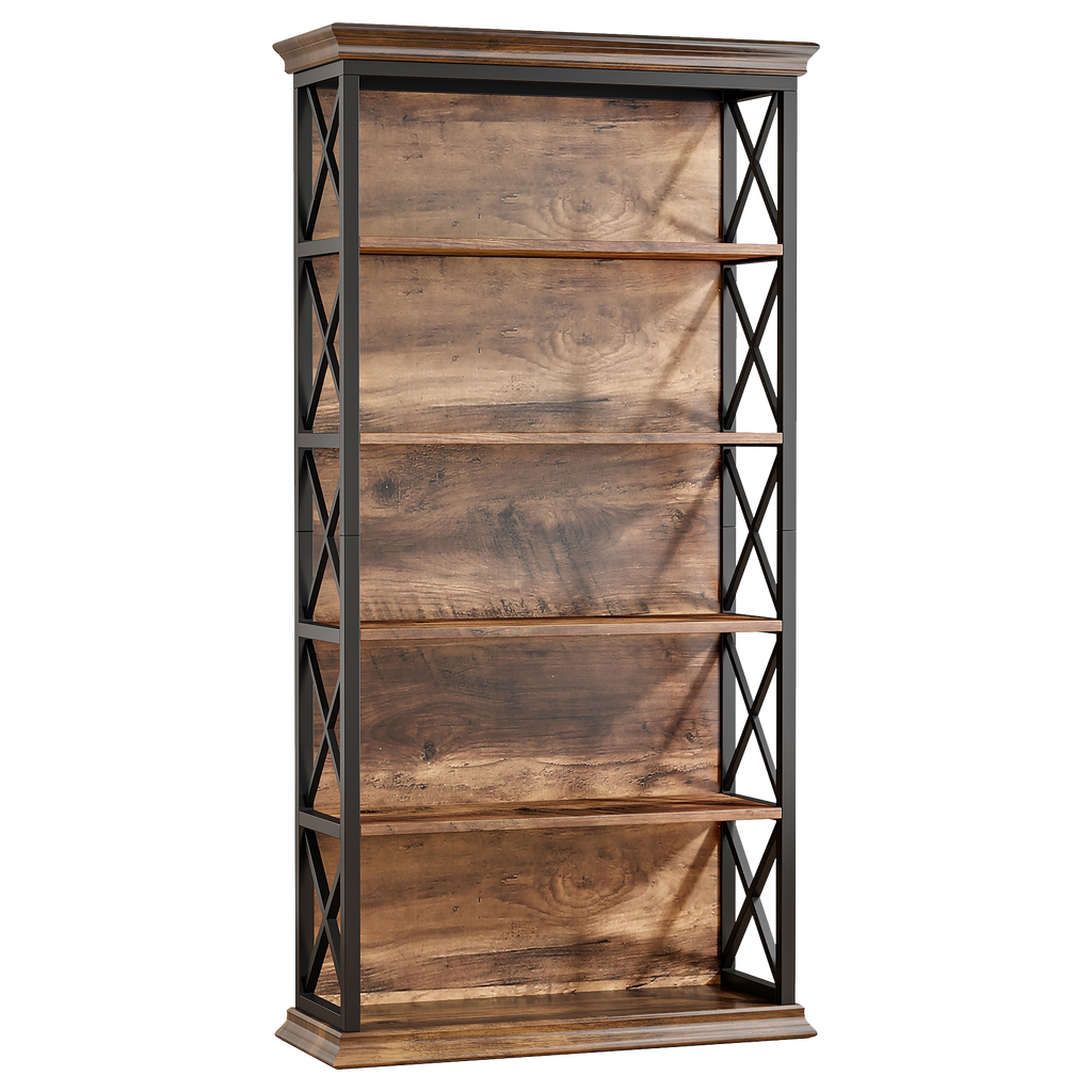 70.8" 6-Tier Industrial Bookcase