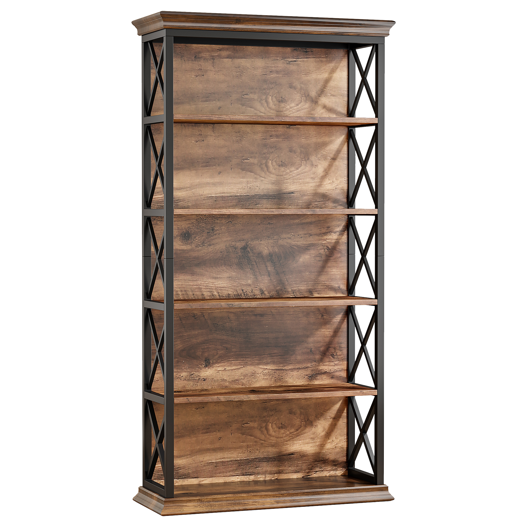 70.8" 6-Tier Industrial Bookcase
