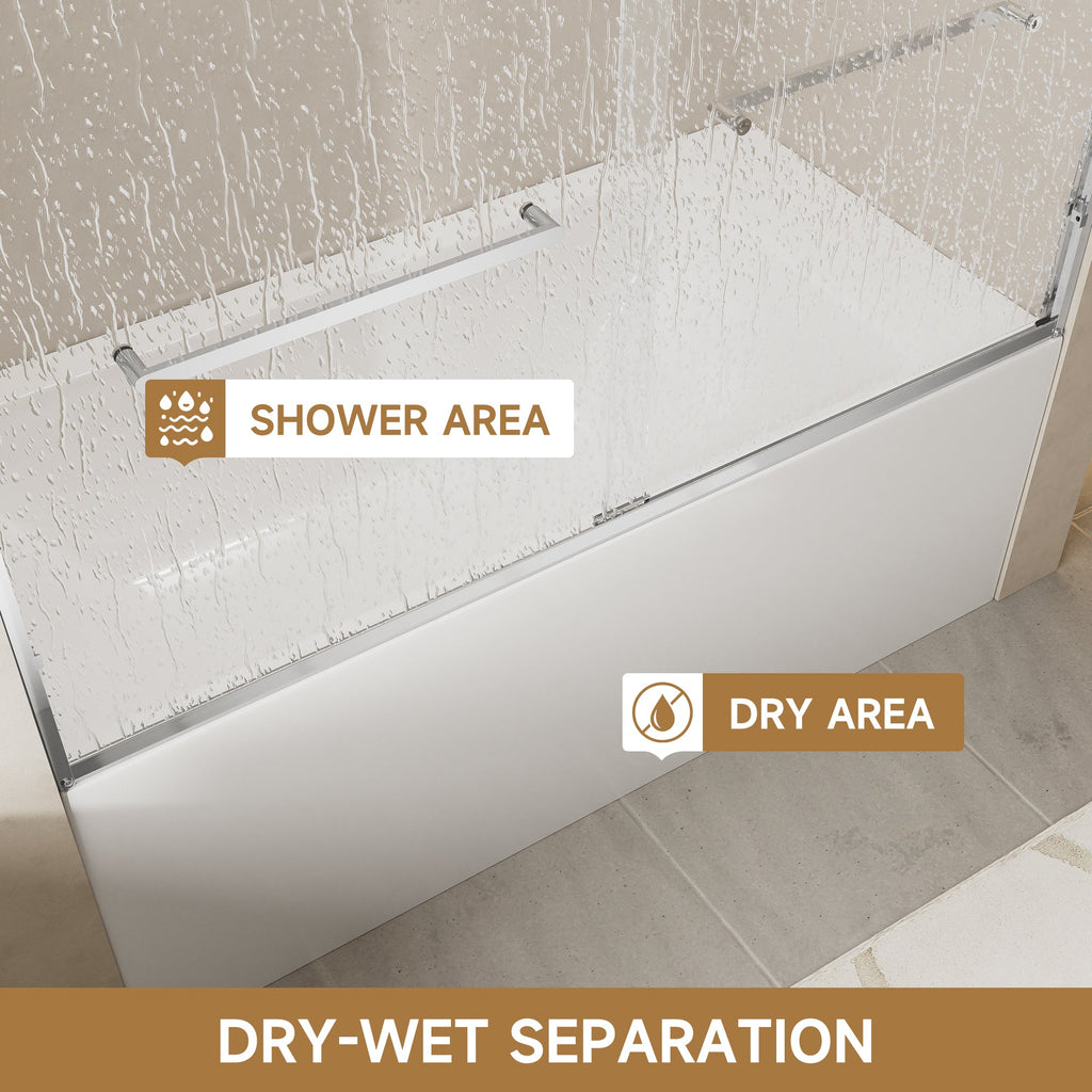 56"-60" W x 57" H Aluminum Frame Double Sliding Shower Door