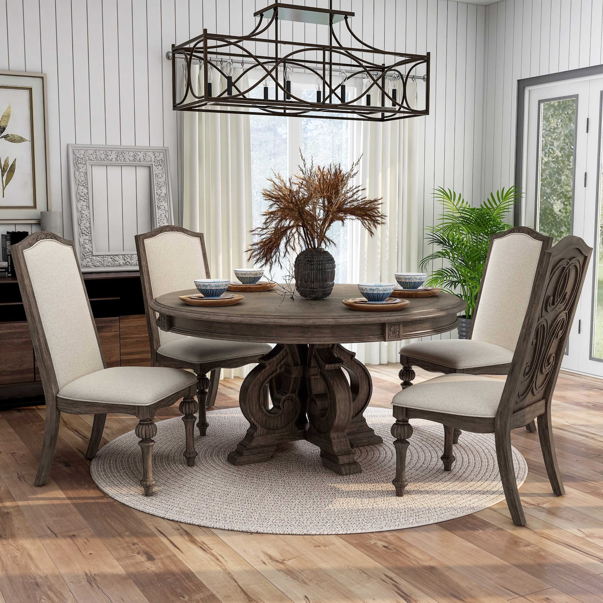 Elegant Rustic 5pc Dining Set