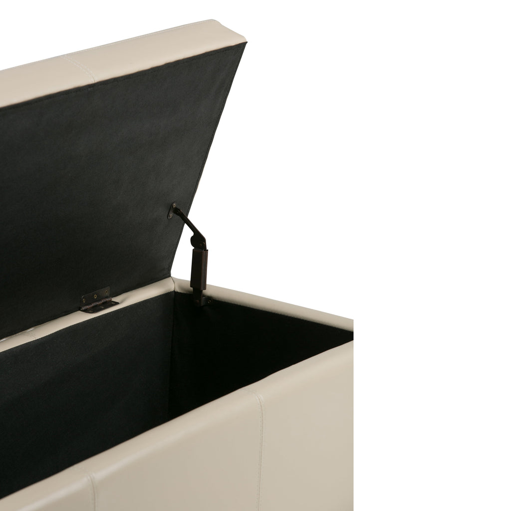 Avalon 48 Inch Wide Storage Ottoman Bench in Satin