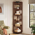 71.65" Tall 6-Tier Rustic Corner Bookshelf