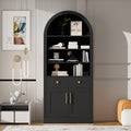 Arched Bookshelf with Storage Cabinet