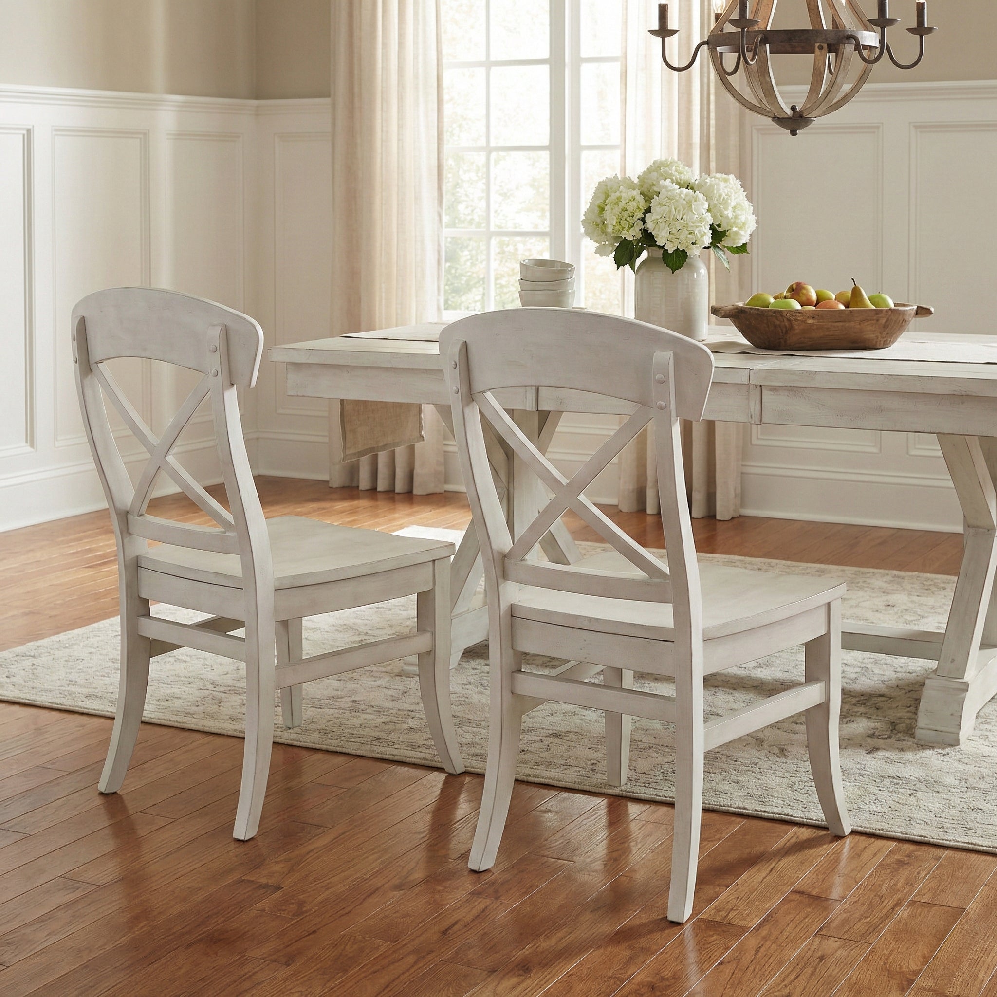 Harola Cross-back Dining Side Chairs in Set of 2, Smoky