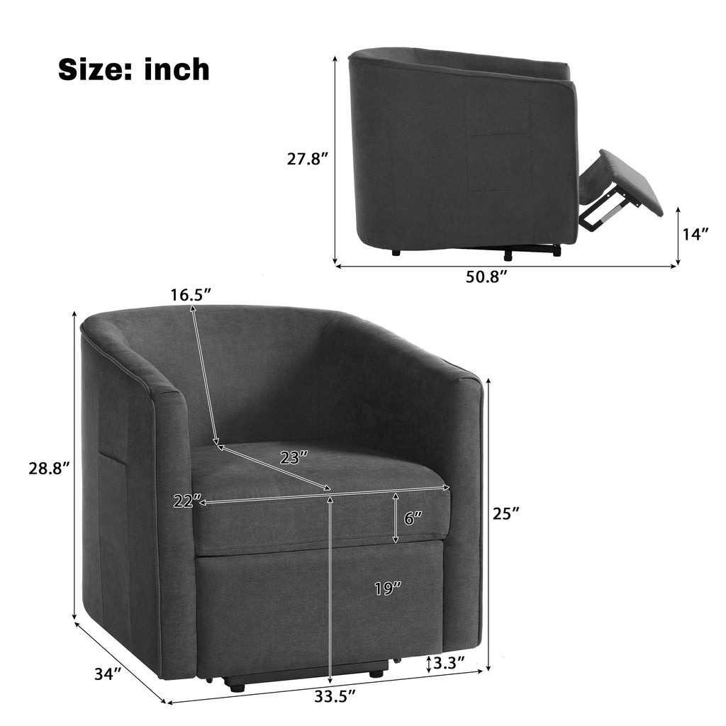 Power Lift Recliner Barrel Shape Recliner Chair