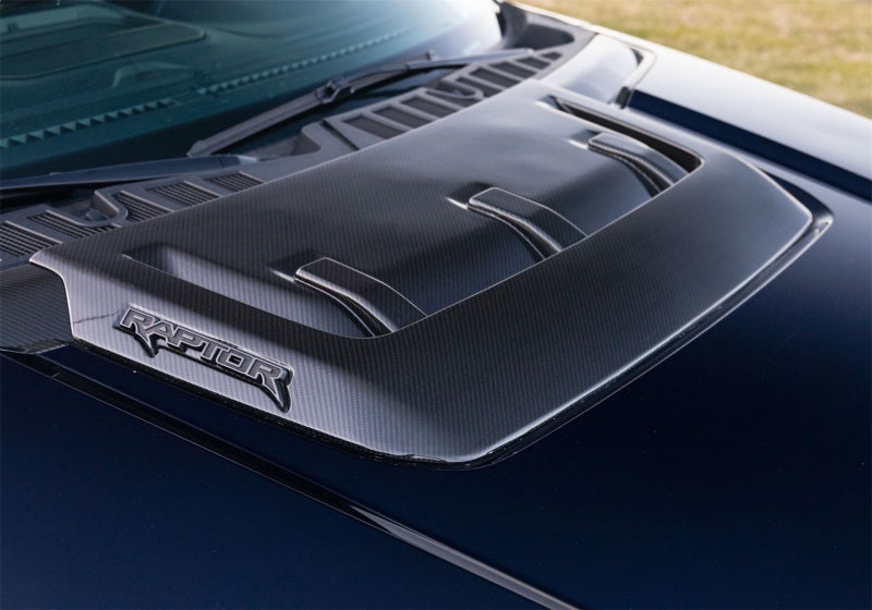 Ford Racing 21-24 Ford F150 Raptor Carbon Fiber Hood Vent - Gloss M-16628-FG