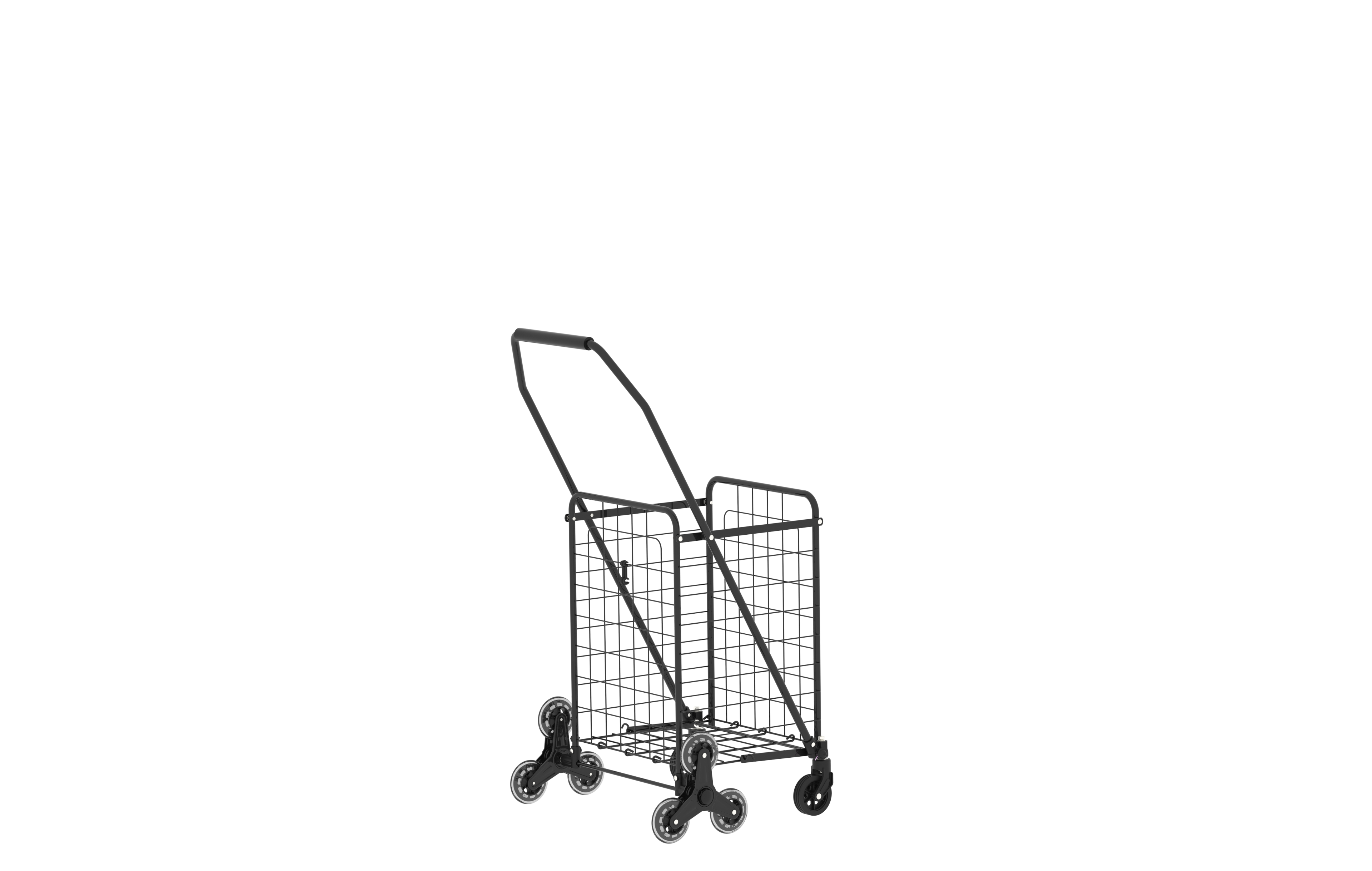Foldable Utility Shopping Cart with 360° Rolling Wheels