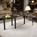 Contemporary Rotatable Cocktail Table with Solid Rubber Wood Legs