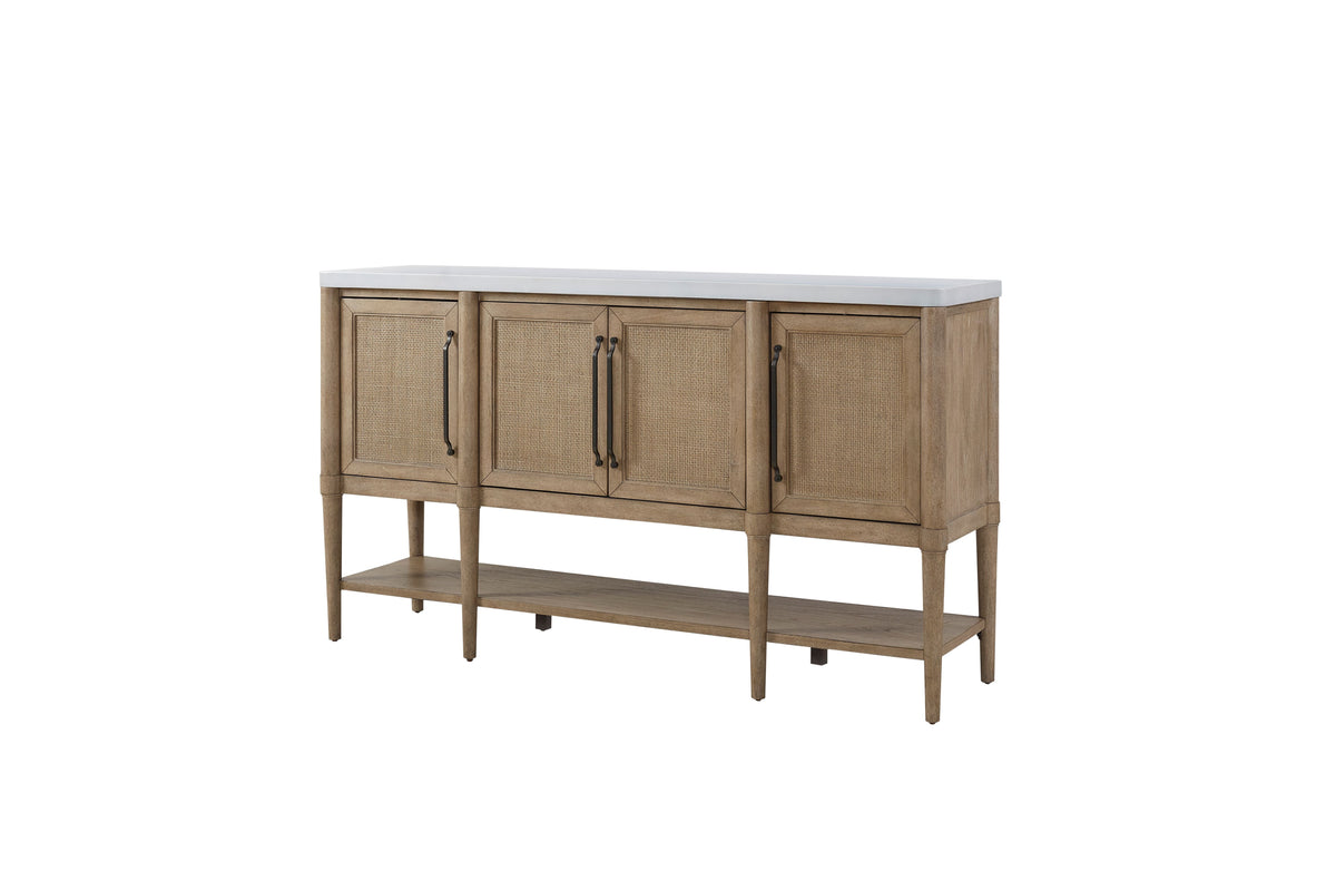 Cement Topped Server with Cane Insets